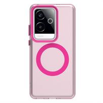 Skaidrus Magsafe dėklas OPPO Realme GT6 GT 6 6T China C61 C63 Narzo N63 Realme GT Neo6 SE Note 60 telefono dėklas su magnetiniu laikikliu automobiliui Realme GT6 China balta