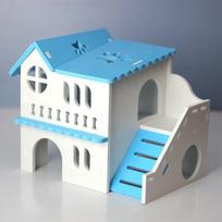 Double Decker Villa Hamster House Dragon Cat Pet Sleeping Quarters Home Furnishings Small House Hamster Cage Toy Pet Supplies 21.5x15x17cm
