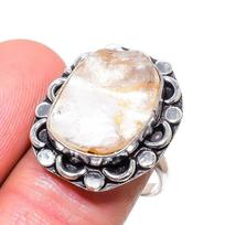 Biwa Pearl Handmade 925 Sterling Silver Jewelry Ring Size 8 O4m53