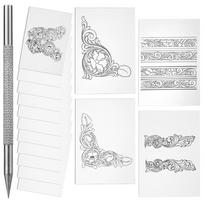 Leathercraft Scribing Pen Leather Carving Pattern Description Paper For Belt Bag Wallet Making Leather Craft Stamping