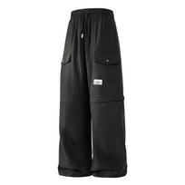 Spring and Autumn Casual Pants Men's Loose Straight Leg Women's Multi Pocket Workwear Pants Outdoor Sports Hiking Pants XXXL juoda