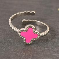 Simple Four-Leaf Clover Irregular Ring Fashion Hundred Personality Opening Adjustable Ring Fashion Women's Ring One Size rožinės rožinės spalvos
