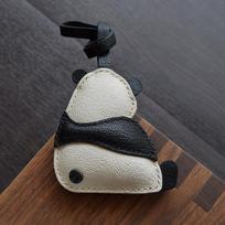 PANDA Panda rankomis siūtas odinis automobilio raktų pakabukas krepšio pakabukas automobilio mielas paprastas dovanos raktų pakabukas