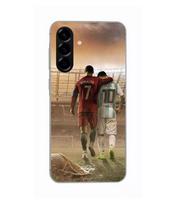 Case - Maniacase - Samsung Galaxy A56 - Silicone - Black - Cristiano Ronaldo Messi GOAT juoda