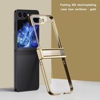 6D Dengimo Telefono Dėklas Samsung Z Flip 1 2 3 4 5 6 Z Fold 2 3 4 5 6 Motorola Razr 40 50 Oppo Find N N2 N3 N5 N2 Flip Sustorėjusio Krašto Skaidrumas Samsung Z Flip3 auksas