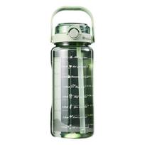 Sportinis vandens butelis su dangteliu, nepralaidus, plačia burna, be BPA, vandens puodelis 1.5L/2L, didelės talpos, daugkartinio naudojimo gėrimo puodelis sporto salei, kelionėms, namams, mokyklai 1500ML žalia
