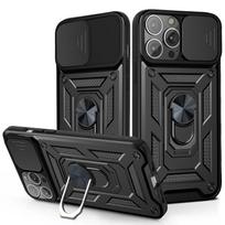 Skaidrių kameros objektyvo apsaugos šarvuotas dėklas iPhone 15 13 14 12 11 Pro Max Plus 13 12 Mini, karinio lygio bamperiai, žiedinis dangtelis For iPhone 12 Mini black