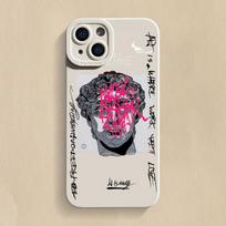 Graffiti David Mona Lisa Phone Case For Samsung Galaxy S23 Ultra S22 S21 FE S20 Plus Note 20 A14 A34 A54 A33 A53 A73 A52 Cover Note 20 gray