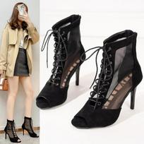 Ladies Dance Shoes Women Latin Jazz Tango Boots Girls With Diamond Stiletto Heels Ballroom Dance New Deerskin Velvet Boots 35 juoda