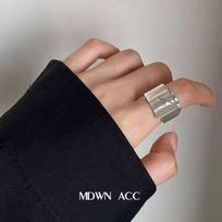 Heavy Industry Wall Push! Silver Plated Ins Ring Female Stacked Wearing Vintage Wave Niche Premium Hipster Student Ring