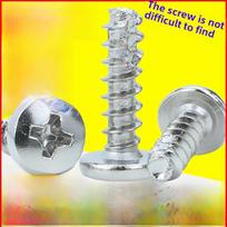BT Nickel-Plated Carbon Steel Cross Head Round Self-Tapping Screw - Pan Head, Cutting Tail, Milling M3/M3.5/M4. M3x8 (1,000 pcs)