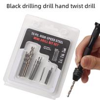 Black Hand Twist Drill: Manual Tool for Carving Bodhi Seeds & Amber Cores 20PC Black Twist Drill Boxed