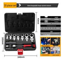 8-Piece Portable Detachable Ratchet Wrench Set with 180° Rotating Head