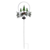 2Pcs Outdoor Solar LED Lamp Christmas Light with Faux Pine Cones Garden Villa Lawn Decoration IP65 gray