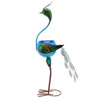 Peacock Flower Pot Iron Cute Animal Shape Plant Container for Succulent Green Plant Indoor and blue
