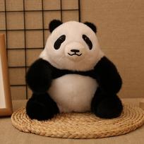 Cute Panda Doll Plush Toys Seven-celled Dolls Grab Machine Doll Giant Panda Mascot Tourist Attractions Commemoration 8 inch beige