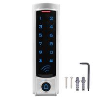 Door Keypad 13.56MHz RFID Wiegand26 Password Card Reader Access Controller with Backlit Keyboard white