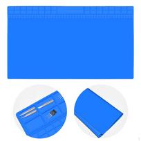 Silicone Soldering Pad 70x40 cm Foldable Heat Resistant Washable Anti Slip Easy to Clean for Cameras mėlyna