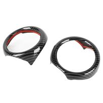 2PCS Car Air Vent Ring Cover Carbon Grain Smooth Surface Scratch Resistant Replacement for Clubvan