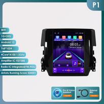 Ossuret Android Car Radio for Honda Civic 2015-2020 Multimedia Stereo 9.7inch Vertical Screen Carplay Android Auto Intelligent Screen GPS Stereo RDS P1 4Core 1G 32G AI