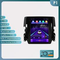 Ossuret Android Car Radio for Honda Civic 2015-2020 Multimedia Stereo 9.7inch Vertical Screen Carplay Android Auto Intelligent Screen GPS Stereo RDS P1 4Core 1G 32G