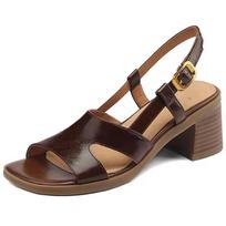 Moteriški aukštakulniai vasariniai sandalai vaikščiojimui Retro Madingi nauji atvirais pirštais dirželiai 39 black