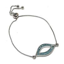 Natural Swiss Blue Topaz Gemstone 925 Sterling Silver Bracelet 7-8  y4W86