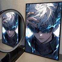 Satoru Gojo Jujutsu Kaisen Geros Kokybės Spaudiniai ir Plakatai Vandeniui Atsparus Popierinis Lipdukas Kavinės Baro Plakatai Sieniniai Lipdukai 21cm×30cm NoFrame