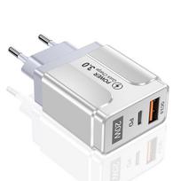 USB C Fast Chargers 20W Portable Charger Support Type C PD Fast Charging for IPhone 16 15 14 Pro Max IPad Xiaomi Samsung Charger EU Plug balta