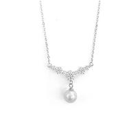 Exquisite Pearl Flower Necklace, Female Design, Feeling Neckchain, Elegant Clavicle Chain