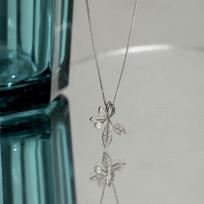 Light Luxury French Retro Pearl Diamond-inlaid Leaf Necklace Japanese and Korean Version of Literary Collarbone Chain