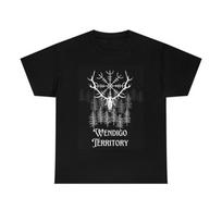 230 Gsm 100% Medvilnė Wendigo Teritorija Amerikos Indėnų Siaubo Monstras Unisex Sunki Medvilnės Marškinėliai XXS juoda