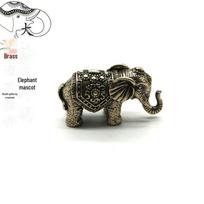 Thai Solid Brass Elephant Ornaments - Antique Bronze Office Decor Gift