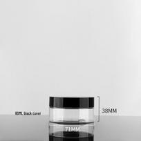 Plastikinis kremas buteliukas su juodu dangteliu - Galima įsigyti 30g, 50g, 100g, 700g - Idealiai tinka odos priežiūros pakuotėms