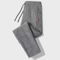 Vyriškos aukštos klasės rudeninės velvetinės patogios kelnės: Didelio dydžio tiesaus kirpimo sportinės kelnės 4XL gray