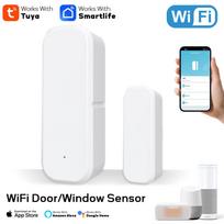 Tuya WiFi išmanus durų magnetinis jutiklis su signalizacija Black - WiFi Door Sensor white