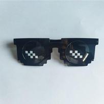 Square Glasses, Two-Dimensional Acting Artifact Sunglasses, Coded Rectangular Pixel Glasses Douyin Kuaishou