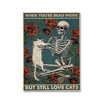 Skeleton Mental Skull Poster Lose Your Mind Find Your Soul Art Print Vintage Get Naked Funny Bathroom Canvas Painting Home Decor No Frame 21*30cm No Frame