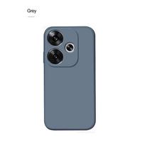 For Poco F6 Pro Case Square Liquid Silicone Phone Cases For Xiaomi Poco F6 Pro Shockproof Soft TPU Cover Poco F6 pilka spalva