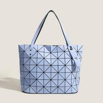 Geometrinė mozaikinė akmeninė rankinė Vieno peties pirkinių krepšys Didelės talpos Originali moteriška rankinė Geometrinė deimantinė languota rankinė kelionėms mėlyna