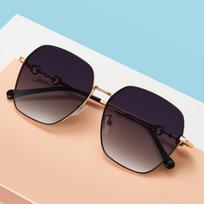 Women'S Sunglasses Sunglasses Personalized Large Frame Street Shot Metal Glasses