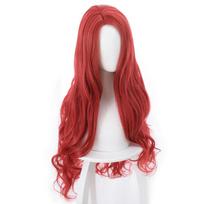 High Quality Aquaman Mera Cosplay Wig 80cm Red Long Curly Wavy Heat Resistant Synthetic Hair Party Anime Cosplay Wigs + Wig Cap One Size