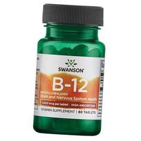 Vitamin B12, Vitamin B-12 Methylcobalamin 5000, Swanson 60 tabs (36280036) 60tab