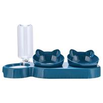 3 in 1 Cat Feeder Automatic Water Dispenser Double Bowl Pet Bowl for Small Dogs Cats Pet Food Container Cat Accessories mėlyna