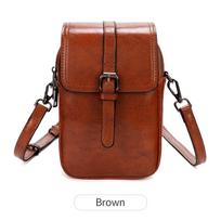 Retro Designer Women's Crossbody Bag Oil Wax PULeather Flap Double LayerLarge CapacityShoulder BagMulti functional CasualHandbag
