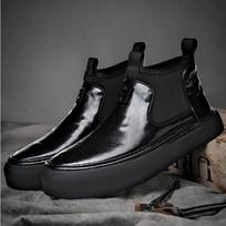 Men's Leather Boots 2024 New Dermis Chelsea Boots Soft Soled Work Boots High Top Shoes Fashion Man Shoes Botas De Trabajo Hombre 38