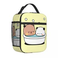 Bubu Dudu Bathing Thermal Insulated Lunch Bags School Panda And Bear Cute Portable Bag for Lunch Cooler Thermal Lunch Box 26x21x11CM balta