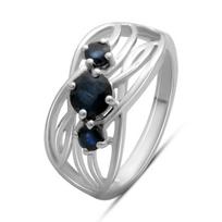 Sidabrinis žiedas su natūraliu safyru 0,938 ct, gaminio svoris 3,16 g (2178699) 18 safyras