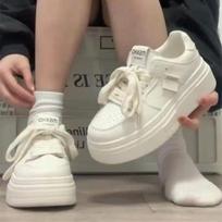 Muffin platform white shoes children ins tide 2024 spring new Korean version versatile height increase breathable casual shoes 35 balta