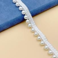 Handmade Unilateral Size Specification Pearl Webbing Lace Diy Ethnic Style Hanfu Decorative Accessories With Accessories 6 miles unilateral